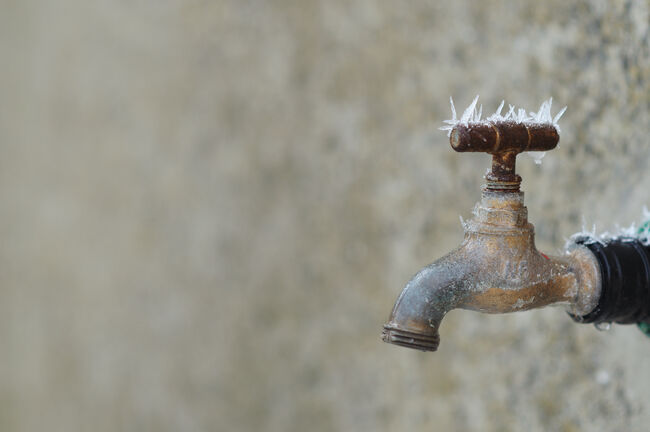 An outside tap with frost