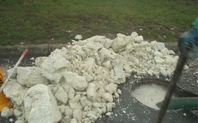 A pile of broken up fatbergs taken from a sewer
