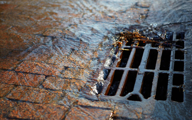 Drain with water