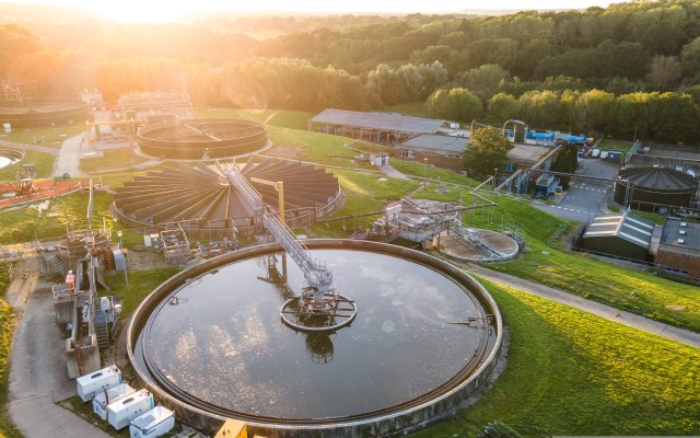 Large infrastructure of a sewage treatment works