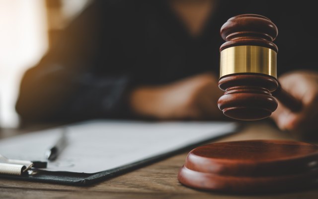 Close up of a judge's gavel