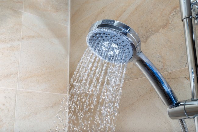 Water coming out of a shower head